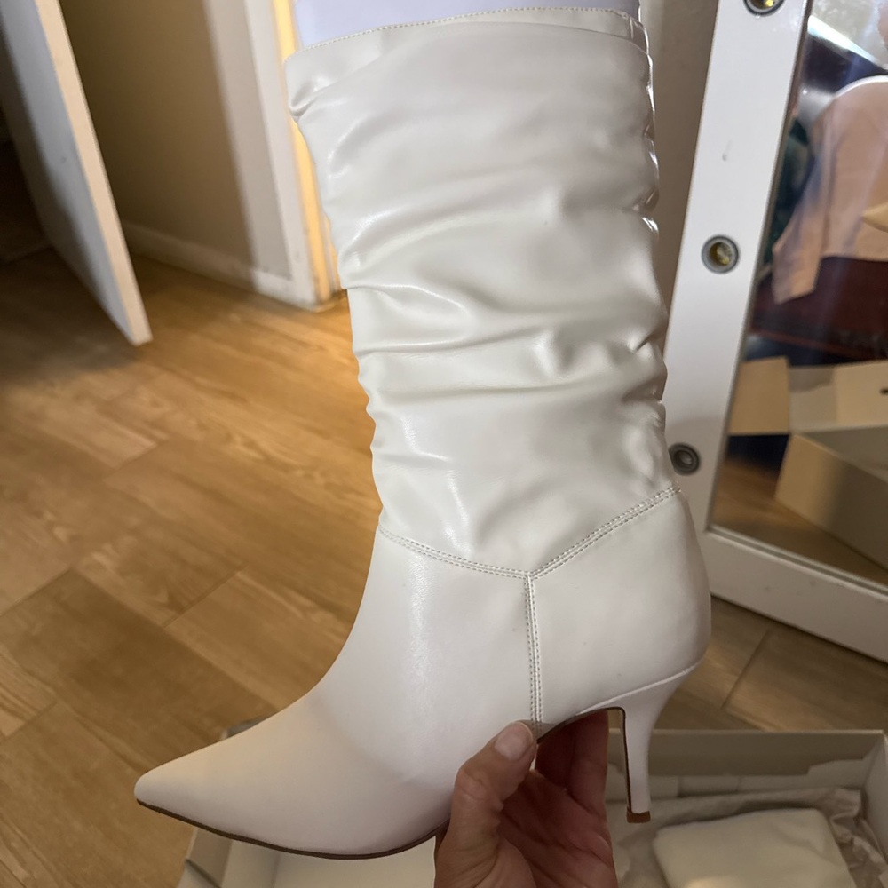 Marc Fisher White Heeled Boots